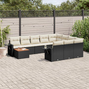 Loungeset 11-delig poly rattan zwart