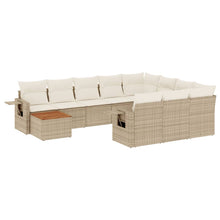 11-Delige Tuinset Met Kussens Poly Rattan Beige