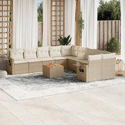 Tuinset 11-delig poly rattan beige