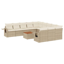 12-Delige Loungeset Met Kussens Poly Rattan Beige