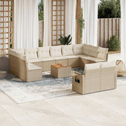 Loungeset 13-delig poly rattan beige