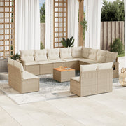 Loungeset 13-delig poly rattan beige