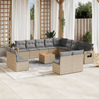 Loungeset 14-delig poly rattan gemengd beige