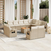 Loungeset 13-delig poly rattan beige