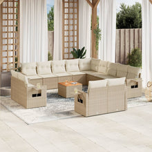 14-Delige Loungeset Met Kussens Poly Rattan Beige
