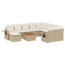 11-Delige Tuinset Met Kussens Poly Rattan Beige