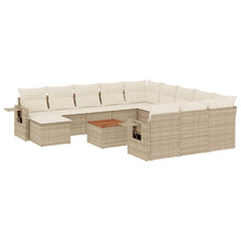 13-Delige Loungeset Met Kussens Poly Rattan Beige