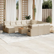 Loungeset 13-delig poly rattan beige