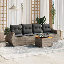 5-Delige Loungeset Met Kussens Poly Rattan Grijs