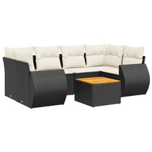 7-Delige Loungeset Met Kussens Poly Rattan Zwart