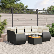 Loungeset 7-delig poly rattan zwart