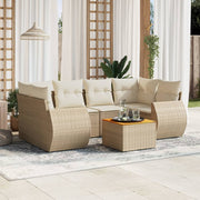 Loungeset 7-delig poly rattan beige