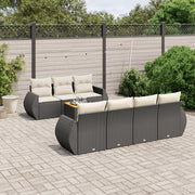 Loungeset 8-delig poly rattan zwart