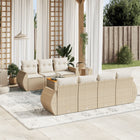 8-Delige Loungeset Met Kussens Poly Rattan Beige