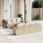 Loungeset 8-delig poly rattan beige