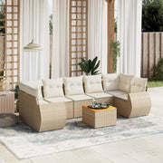 Loungeset 8-delig poly rattan beige