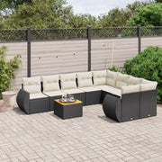 Loungeset 9-delig poly rattan zwart