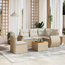 6-Delige Loungeset Met Kussens Poly Rattan Beige