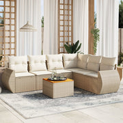 Loungeset 7-delig poly rattan beige