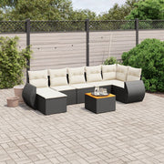 Loungeset 8-delig poly rattan zwart