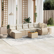 Loungeset 8-delig poly rattan beige