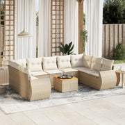Loungeset 10-delig poly rattan beige