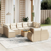 Loungeset 10-delig poly rattan beige