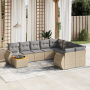 Loungeset 10-delig poly rattan beige