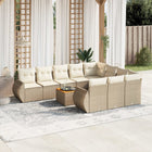 11-Delige Tuinset Met Kussens Poly Rattan Beige