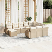 Tuinset 11-delig poly rattan beige