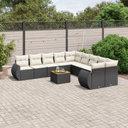 Loungeset 11-delig poly rattan zwart