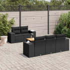 Loungeset 6-delig poly rattan zwart