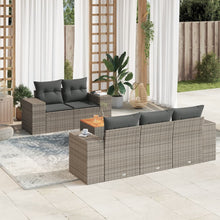 6-Delige Loungeset Met Kussens Poly Rattan Grijs