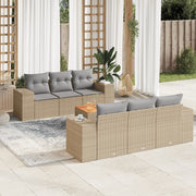 Loungeset 7-delig poly rattan beige