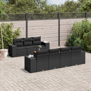 Loungeset 8-delig poly rattan zwart