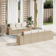 Loungeset 8-delig poly rattan beige