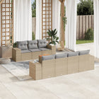 8-Delige Loungeset Met Kussens Poly Rattan Beige