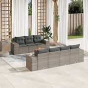 Loungeset 8-delig poly rattan grijs