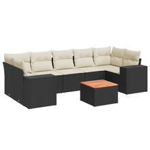 8-Delige Loungeset Met Kussens Poly Rattan Zwart