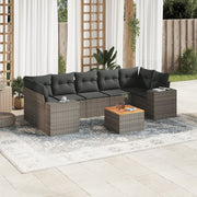 Loungeset 8-delig poly rattan grijs