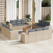 Loungeset 13-delig poly rattan beige