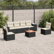 Loungeset 7-delig poly rattan zwart