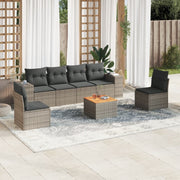 Loungeset 7-delig poly rattan grijs
