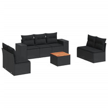 8-Delige Loungeset Met Kussens Poly Rattan Zwart