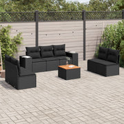 Loungeset 8-delig poly rattan zwart