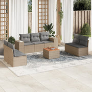 Loungeset 8-delig poly rattan beige