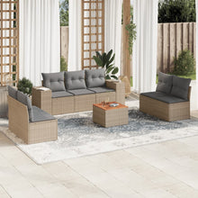 8-Delige Loungeset Met Kussens Poly Rattan Beige
