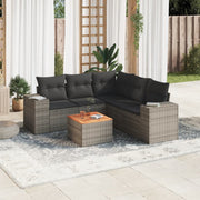 Loungeset 6-delig poly rattan grijs