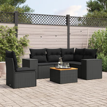 6-Delige Loungeset Met Kussens Poly Rattan Zwart