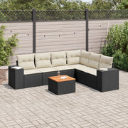 Loungeset 7-delig poly rattan zwart